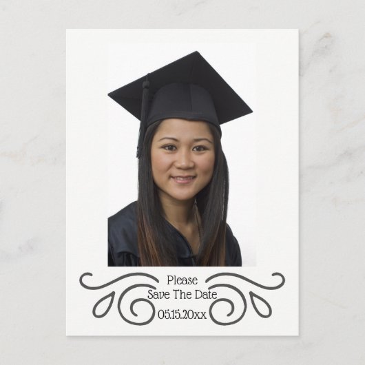 Postale Enregistrez Le Carte photo Date Graduation (Devant)