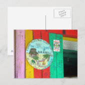 Postale Enseigne Lazy Lizard sur Caye Caukler Belize Carte (Devant / Derrière)