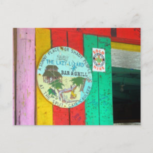 Postale Enseigne Lazy Lizard sur Caye Caukler Belize Carte