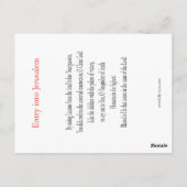 Postale Entrée triomphale dans la carte de prière de Jérus (Dos)