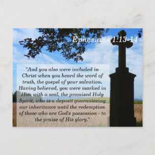 Postale Ephésiens 1 13 14 Carte mémoire écritures croisées