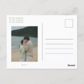 Postale Épinglez carte de mariage vert sauge simple modern (Dos)
