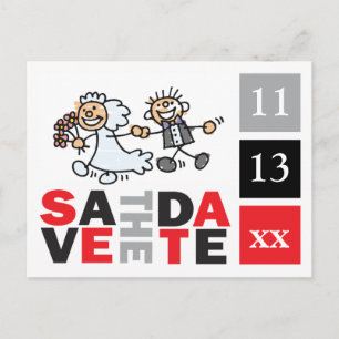 Postale Épouse Et Groom Elope Enregistrer La Carte Dates