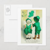 Postale Erin Go Bragh Couple regardant Irlande Carte (Devant / Derrière)