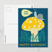 Postale Escargot Fantaisiste sur Champignon Magique Carte  (Devant / Derrière)