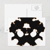 Postale Essai Rorschach d'une carte de lot d'encre en noir (Devant / Derrière)