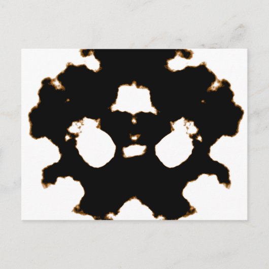 Postale Essai Rorschach d'une carte de lot d'encre en noir (Devant)
