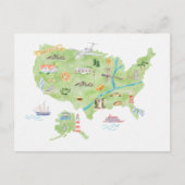 Postale États-Unis d'Amérique Carte illustrée (Devant)