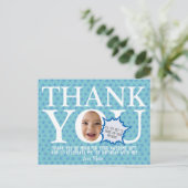 Postale étoile bébé bleu | Carte de remerciement drôle (Debout devant)