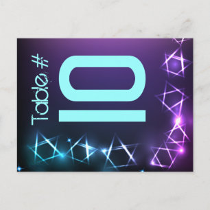 Postale ÉTOILES et LUMIÈRES Numéro de tableau Carte de siè