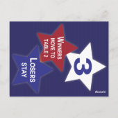 Postale Étoiles Rouges, Blanches et Bleues Carte de Table  (Dos)
