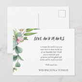 Postale Eucalyptus Rustic Greenery Carte de remerciements (Devant / Derrière)