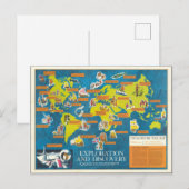 Postale Exploration et découverte Carte du monde de l'hist (Devant / Derrière)