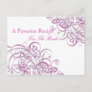 Postale Exquise Fête des mariées rose baroque Carte Recett