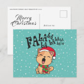 Postale Fa La La La La Christmas Chant de chat | Carte pos (Devant / Derrière)