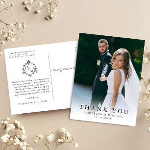 Postale Faire Carte de Remerciement de Mariage avec Monogr