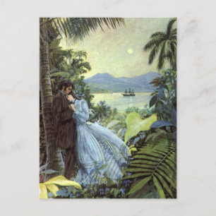Postale Faire-part Amour et romance vintage, mariage, carte de sauveg