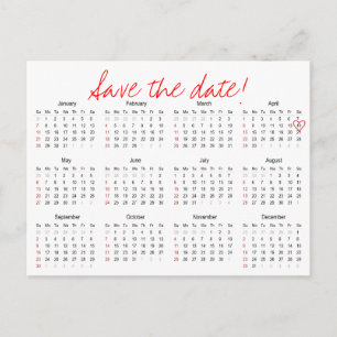 Postale Faire-part Année civile 2018 Enregistrer la date Carte postal