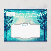Postale Faire-part Aqua Trees String Lights Enregistrer la date Carte (Dos)