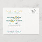 Postale Faire-part Aquarelle verte Agate | Enregistrer la carte posta (Dos)