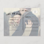 Postale Faire-part Art déco or | Photo Enregistrer la date Carte post (Dos)