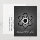 Postale Faire-part Atomic Enregistrer la date carte postale, Gris (Devant / Derrière)