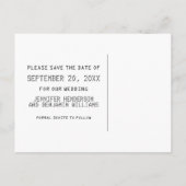 Postale Faire-part Atomic Enregistrer la date carte postale, Gris (Dos)