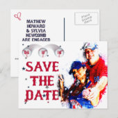 Postale Faire-part Baseball Mariage Carte de Préavis PC-HOWARD, Optio (Devant / Derrière)