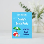 Postale Faire-part Beach Ball Pool Jouets Enregistrer la date Carte p (Debout devant)