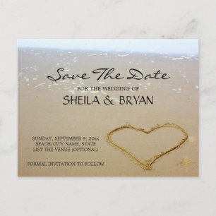 Postale Faire-part Beach Ocean Wedding Enregistrer La Date Carte Post