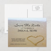 Postale Faire-part Beach Ocean Wedding Enregistrer La Date Carte Post (Devant / Derrière)