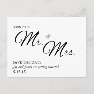 Postale Faire-part Bientôt être M. & Mme Enregistrer la date Carte po