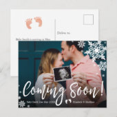 Postale Faire-part Bientôt une photo d'annonce de grossesse sur carte (Devant / Derrière)