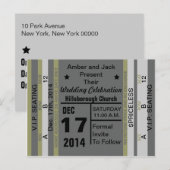 Postale Faire-part Billet Pour S'Amuser Enregistrer La Date Carte Pos (Devant / Derrière)