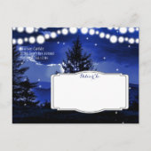 Postale Faire-part Blue Tree Twinkle Lights Enregistrer la date Carte (Dos)