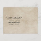Postale Faire-part Bordure fleurie violet Enregistrer la date Carte p (Dos)