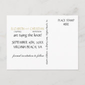 Postale Faire-part Bouton Peacock & Bow ENREGISTRER LA DATE Carte Pos (Dos)