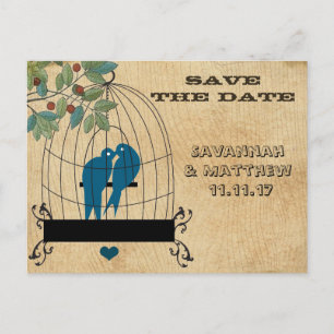 Postale Faire-part Cage à oiseaux Enregistrer la date sur carte posta