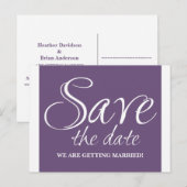 Postale Faire-part Calligraphie Enregistrer la date carte postale, vi (Devant / Derrière)