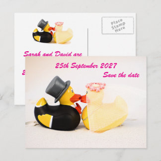 Postale Faire-part Canards de mariage mariage à la plage ... Carte po