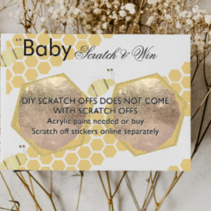 Postale Faire-part Carte à gratter DIY pour jeu de Baby Shower sur le