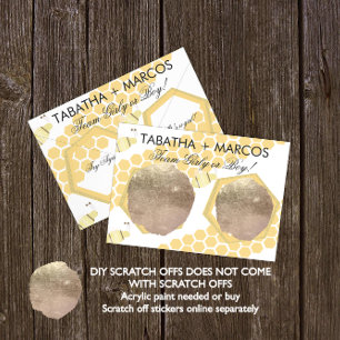 Postale Faire-part Carte à gratter DIY pour révélation du sexe de béb