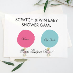 Postale Faire-part Carte à gratter DIY pour révélation du sexe du béb