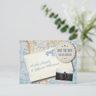 Postale Faire-part Carte ancienne Photo Mariage Enregistrer La Date