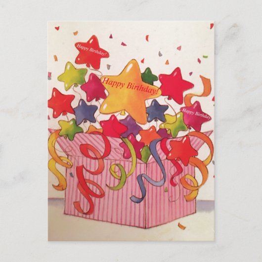 Postale Faire-part Carte d'anniversaire ConfettiStars (Devant)