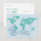Postale Faire-part Carte d'anniversaire de destination Enregistrez la (Devant / Derrière)
