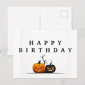 Postale Faire-part Carte d'anniversaire Halloween joyeux (Devant / Derrière)