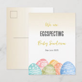 Postale Faire-part Carte d'annonce de grossesse, Eggspecting  (Devant / Derrière)