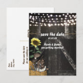 Postale Faire-part Carte d'annonce de mariage de grange rustique Coun (Devant / Derrière)