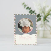 Postale Faire-part Carte d'annonce de naissance bébé avec bordure de (Debout devant)